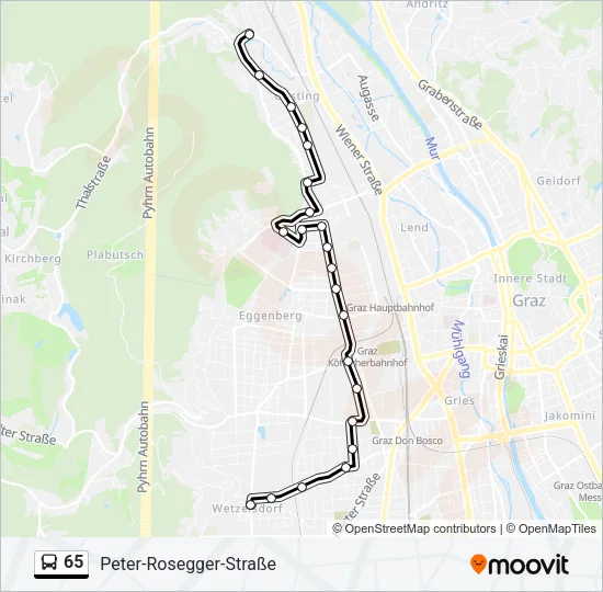 65 Bus Line Map