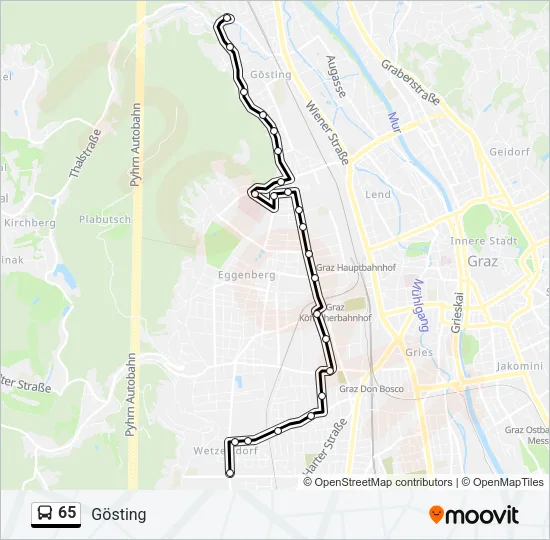 65 Bus Line Map