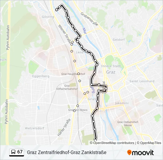 67 Bus Line Map