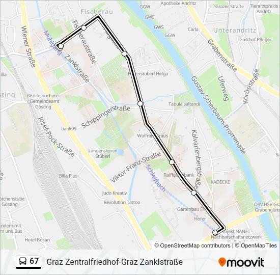 67 Bus Line Map