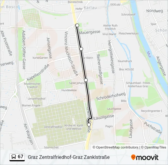 67 Bus Line Map