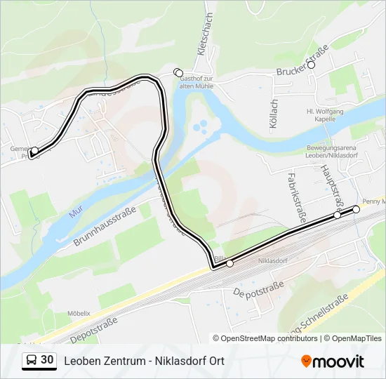30 Bus Line Map