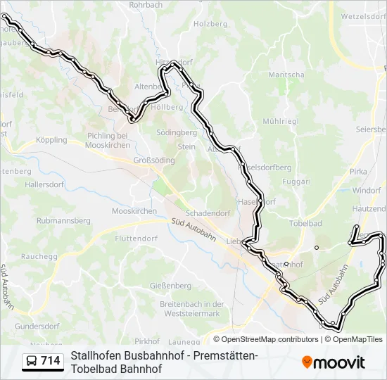 714 Bus Line Map