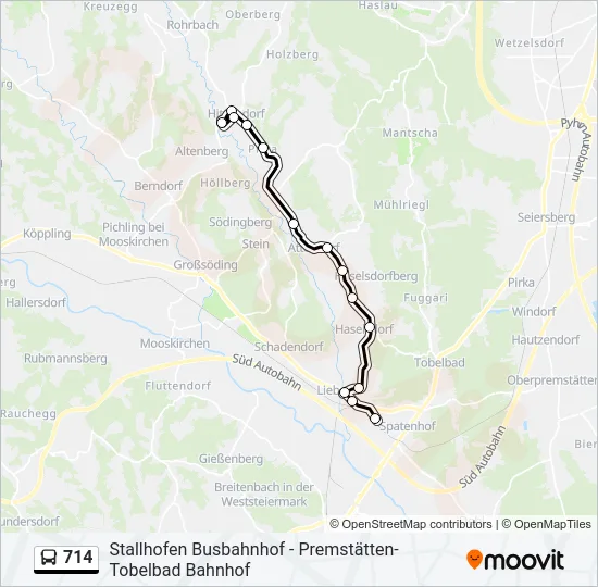 714 Bus Line Map