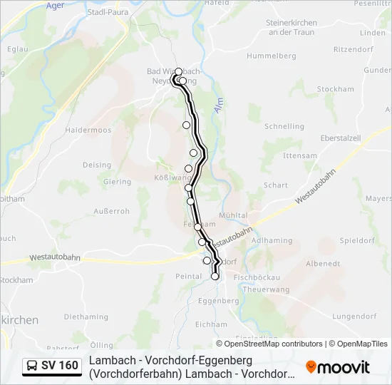 SV 160 Bus Line Map