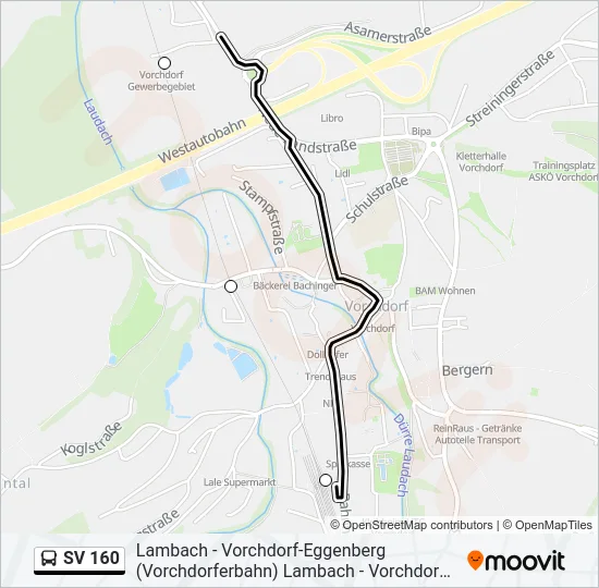 SV 160 Bus Line Map