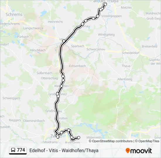 774 Bus Line Map