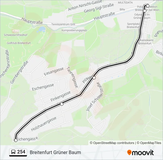 254 Bus Line Map