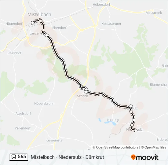565 Bus Line Map
