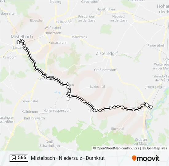 565 Bus Line Map