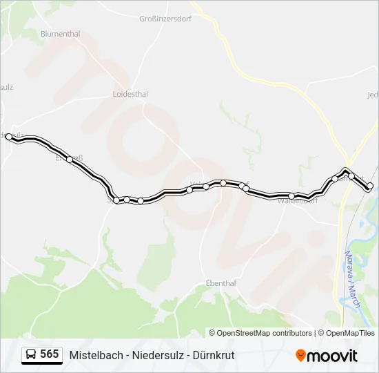 565 Bus Line Map