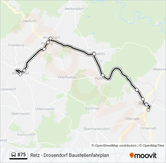 875 Bus Line Map