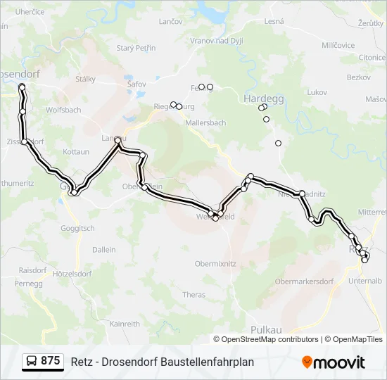 875 Bus Line Map