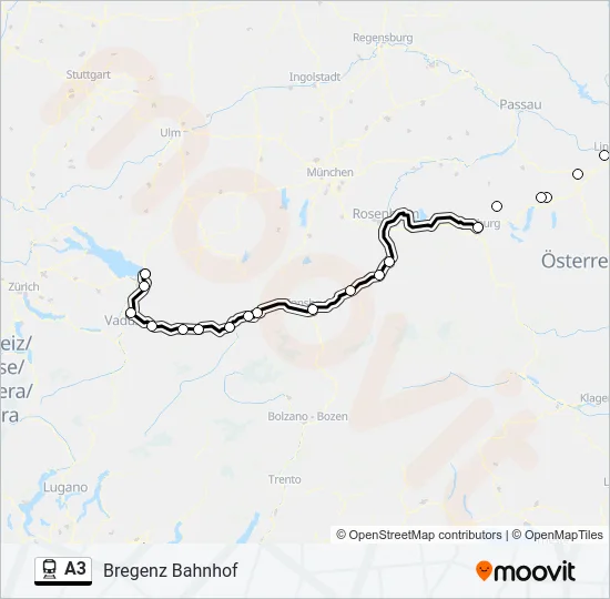 A3 Train Line Map