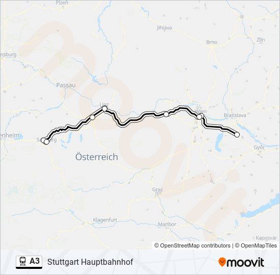 Bahnlinie A3 Karte