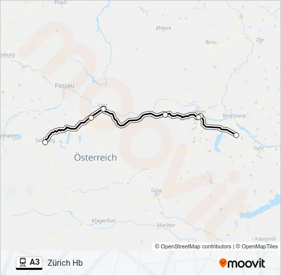 A3 Train Line Map