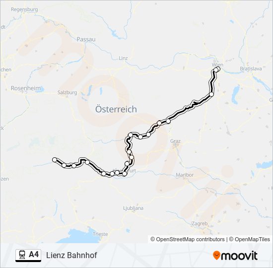 A4 train Line Map