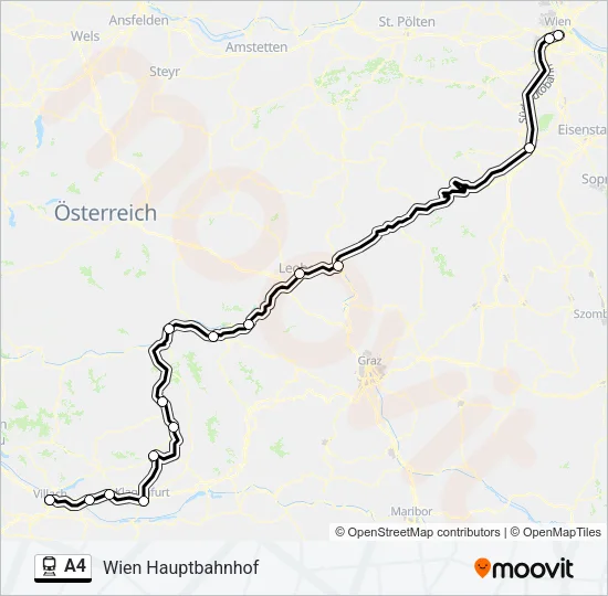 A4 Train Line Map