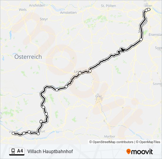 A4 train Line Map