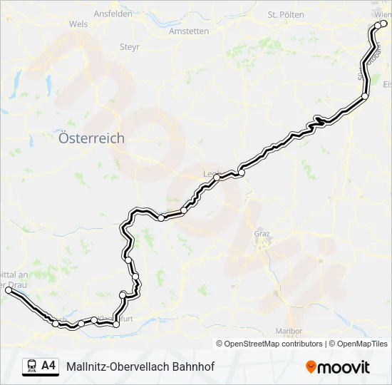 A4 Train Line Map