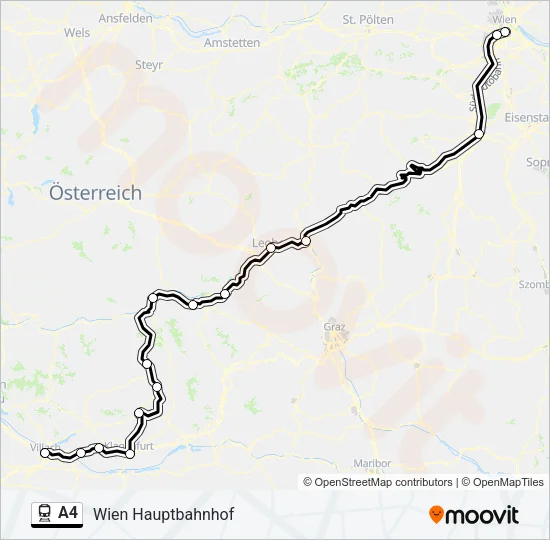 A4 Train Line Map