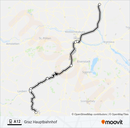 A12 train Line Map