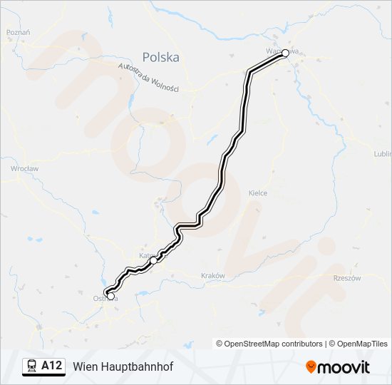 Bahnlinie A12 Karte