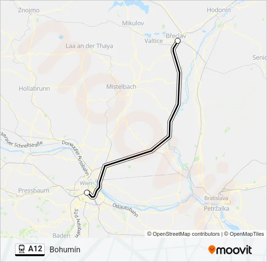 A12 Train Line Map