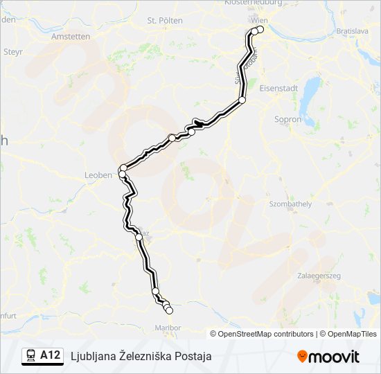 Bahnlinie A12 Karte