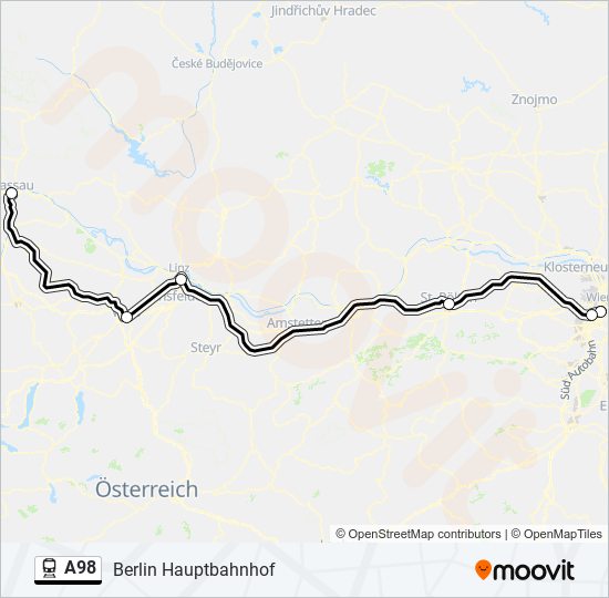 A98 train Line Map