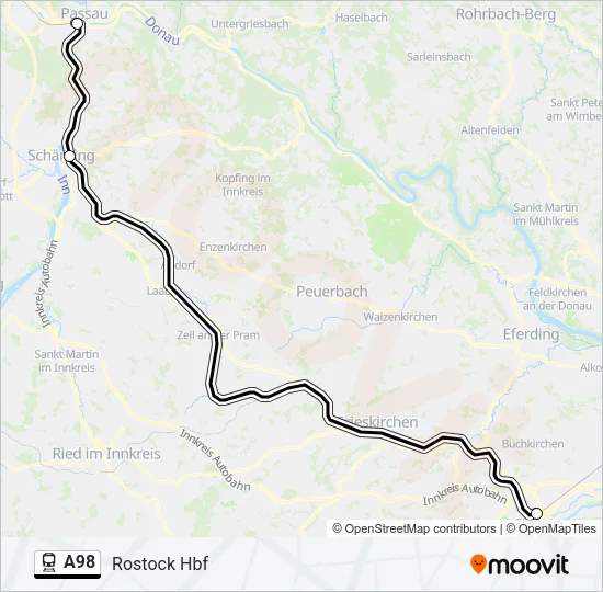 A98 Train Line Map