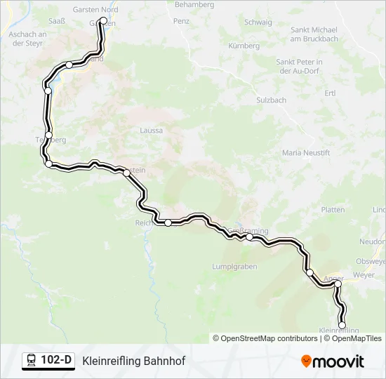 102-D Train Line Map