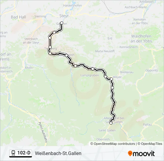 102-D Train Line Map