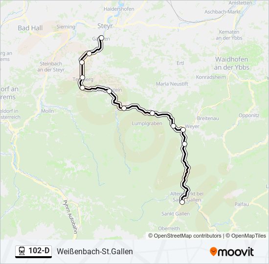 102d Route: Schedules, Stops & Maps - Weißenbach-st.gallen (updated)