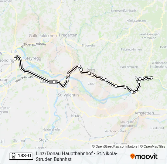 133-O Train Line Map
