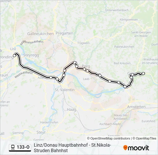 133-O Train Line Map
