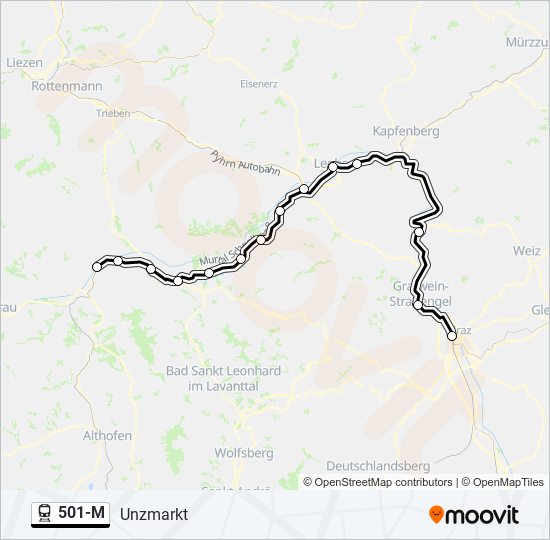 Bahnlinie 501-M Karte
