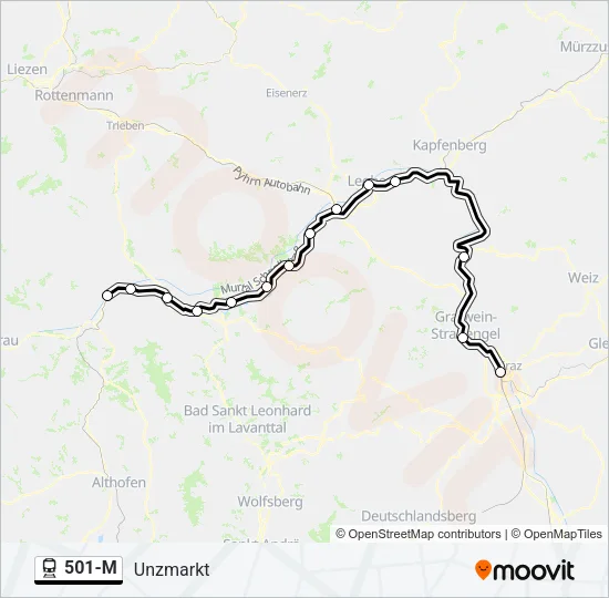 501-M Train Line Map