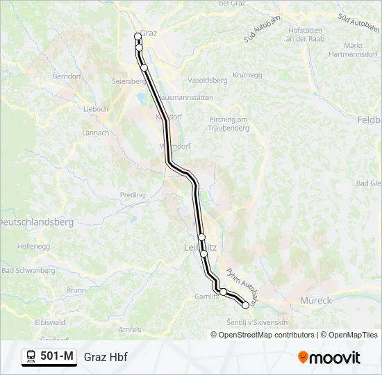 501-M Train Line Map