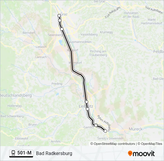 501-M Train Line Map