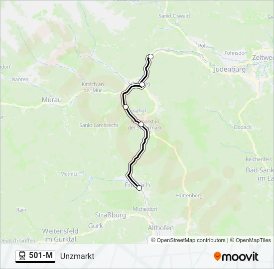 501-M Train Line Map