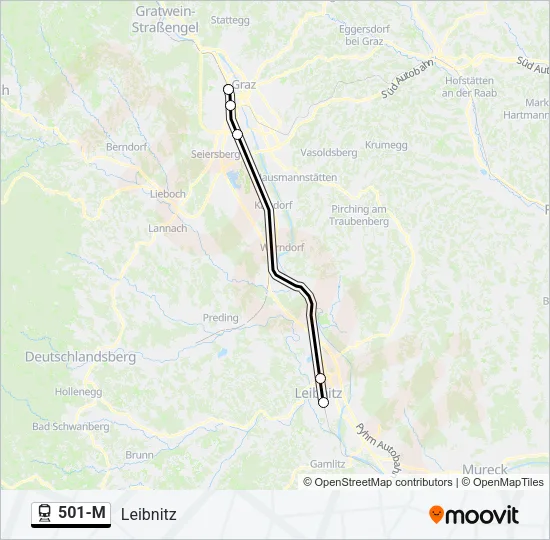 501-M Train Line Map