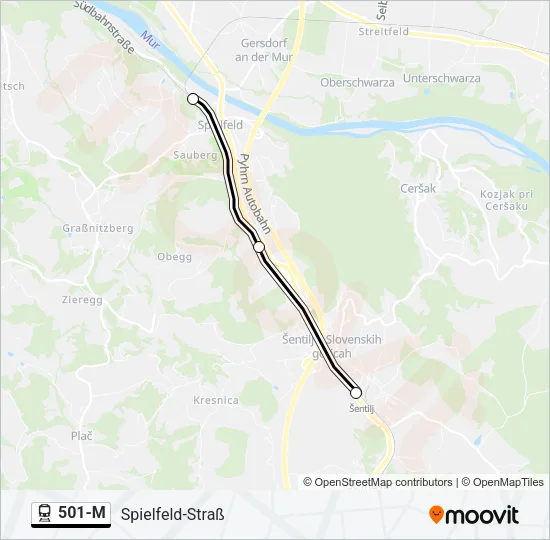 501-M Train Line Map