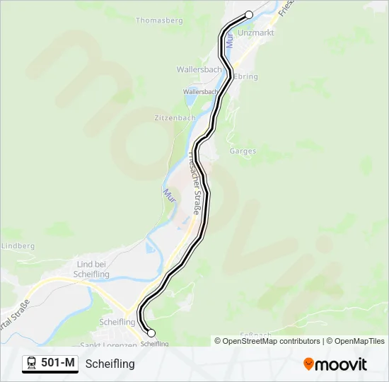 501-M Train Line Map