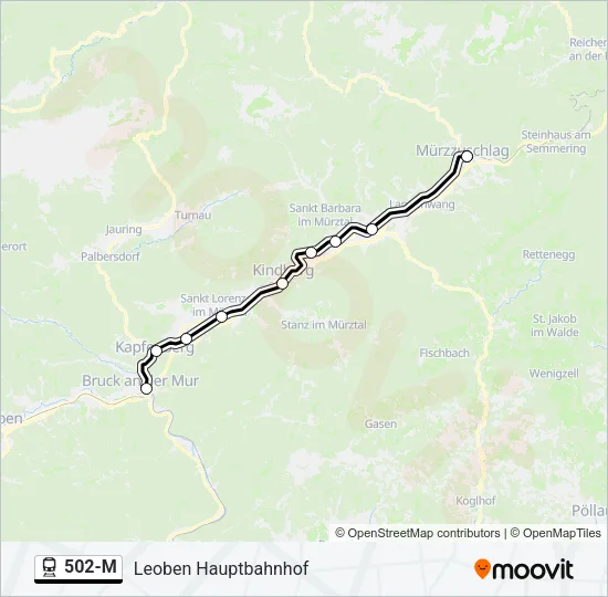 502-M Train Line Map