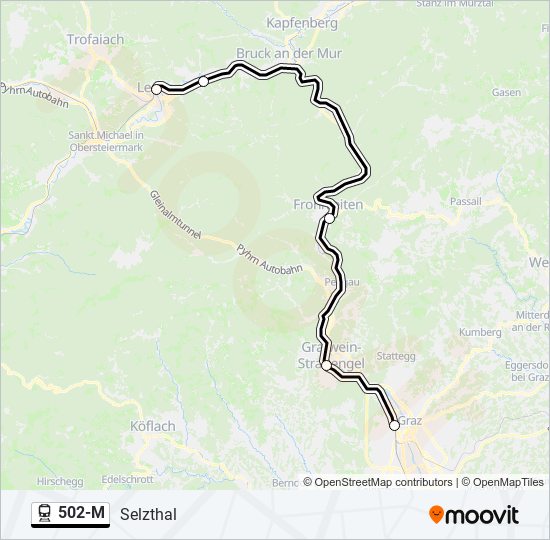 502-M train Line Map