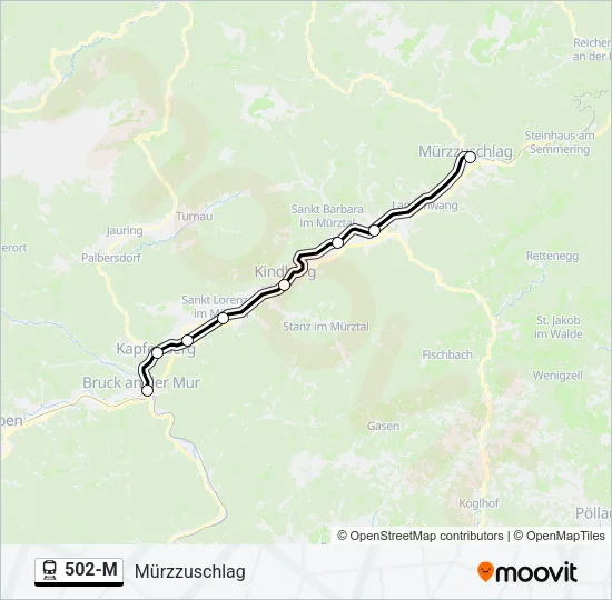 502-M Train Line Map