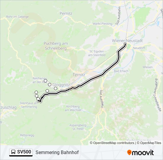 Buslinie SV500 Karte