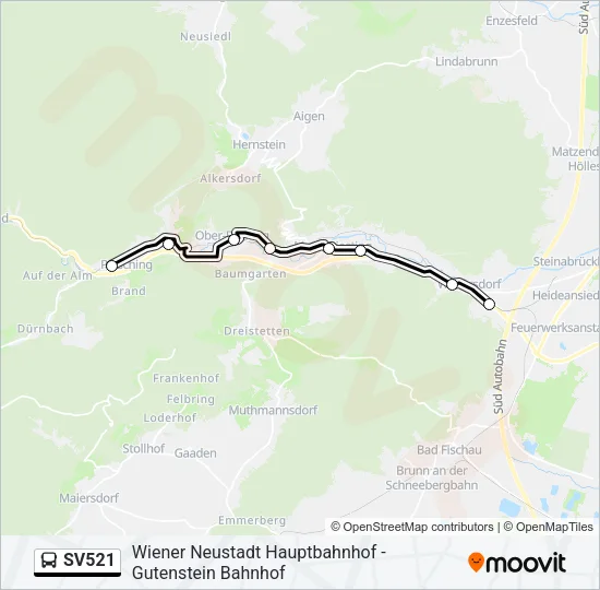 SV521 Bus Line Map