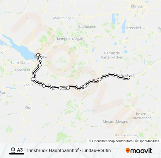 A3 Train Line Map